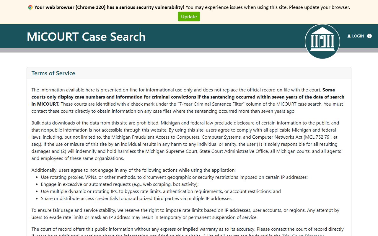 Hillsdale County court records after arrest MiCOURT D02B district case search